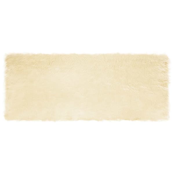Fuskfäll matta TAFALLA Gräddvit 80 x 200 cm Polyester