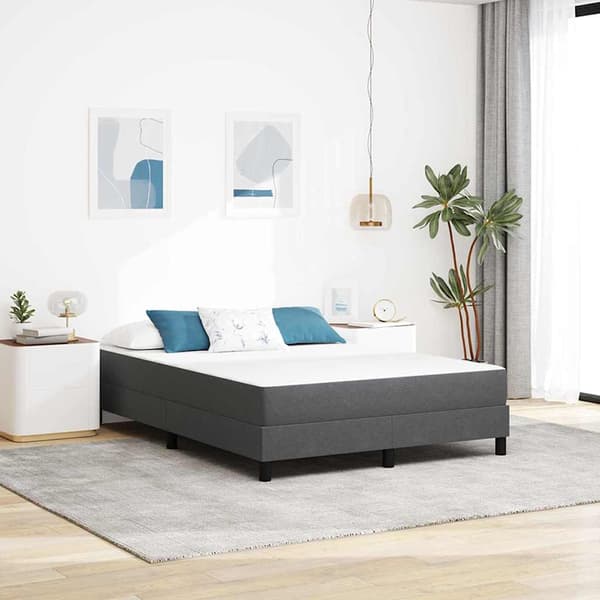 Sängmadrass med madrass Grå 160 x 200 cm tyg