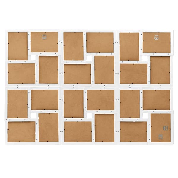 Fotoram för 24x(10x15 cm) bilder vit MDF