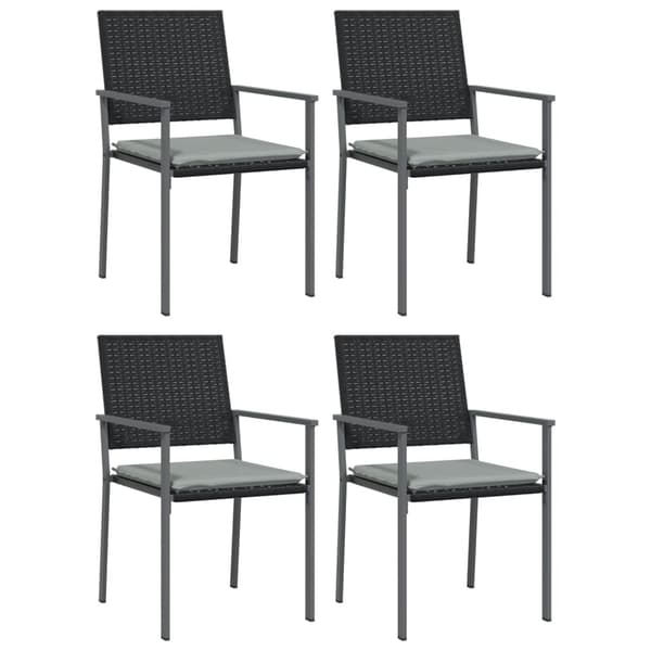 Matgrupp för trädgården dynor 5 delar konstrottning & stål