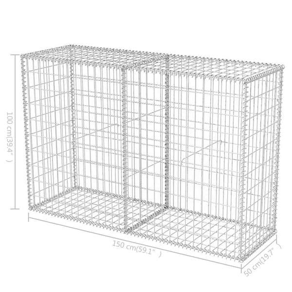 Gabionkorg galvaniserat stål 150x50x100 cm