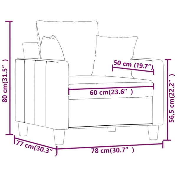 Fåtölj vinröd 60 cm tyg