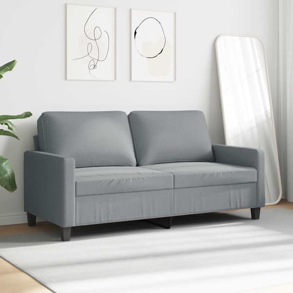 2-sitssoffa ljusgrå 140 cm tyg