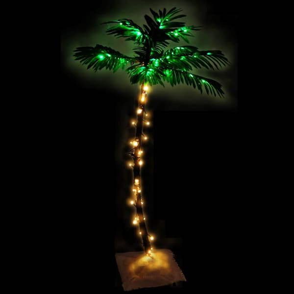 Palmträd med LED varmvit 72 LEDs 120 cm