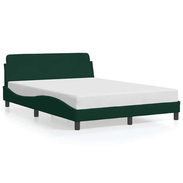 Bed Frame "Dover" Dark Green 140x190 cm Velvet