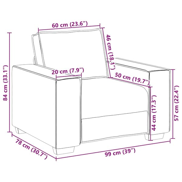 Soffstol brun 100x78x84 cm sammet