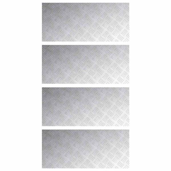 Trappsteg Rektangulär 4 pcs Silver 90 x 40 cm Aluminium