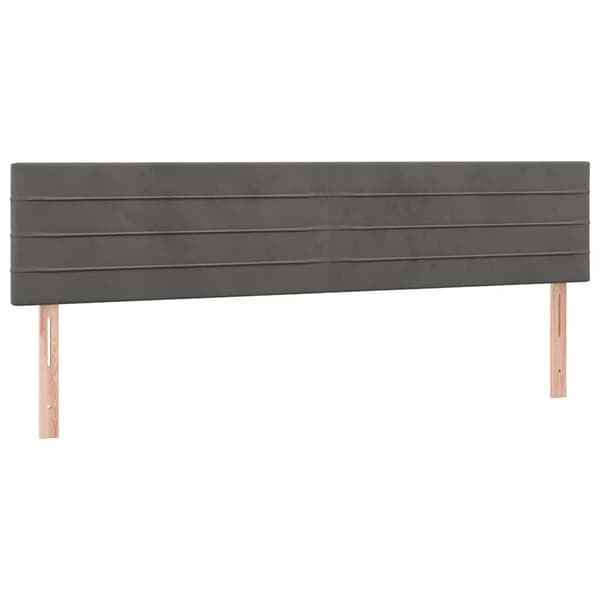 Ramsäng med madrass mörkgrå 120x190 cm sammet