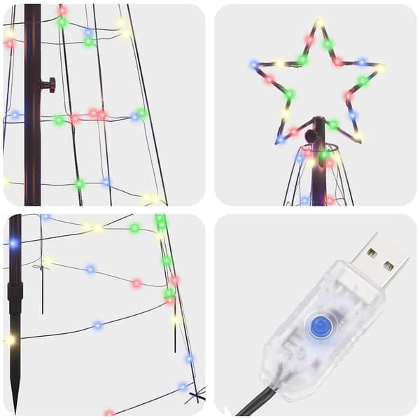 LED Julgran med markspikar Flerfärgsdesign 250 cm Järn