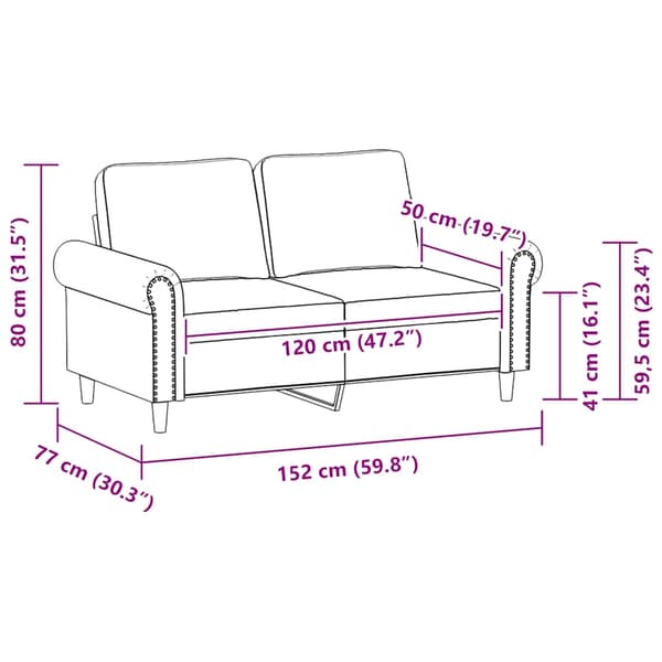 2-sitssoffa svart 120 cm konstläder