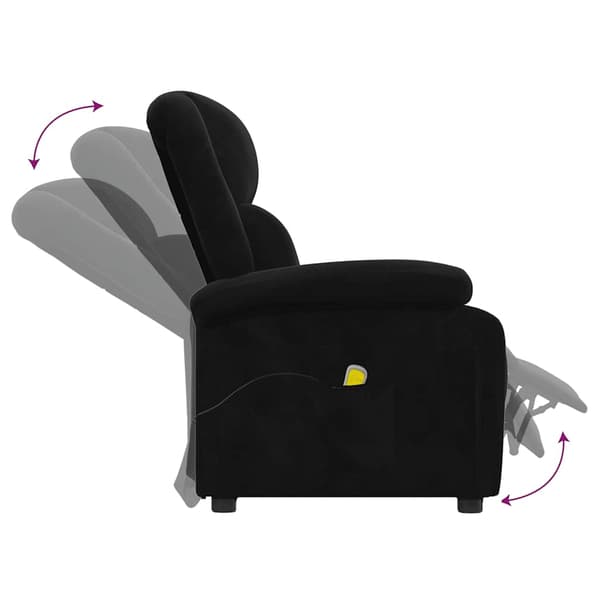Massagefåtölj svart sammet