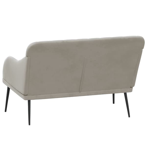 Bänk ljusgrå 110x76x80 cm sammet