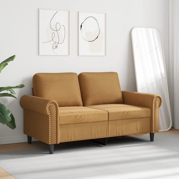 2-sitssoffa brun 120 cm sammet