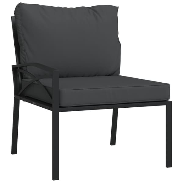 Trädgårdsstolar med grå dynor 2 st 62x75x79 cm stål