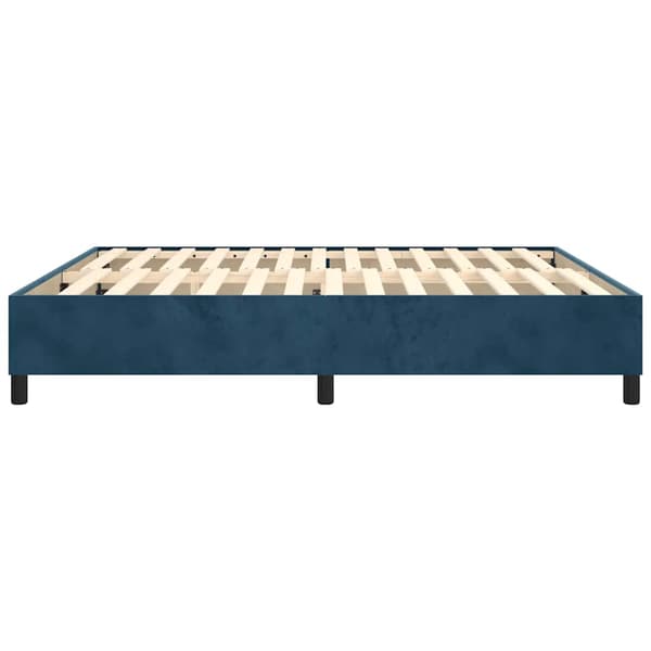 Boxspring-sängram mörkblå 180x200 cm sammet