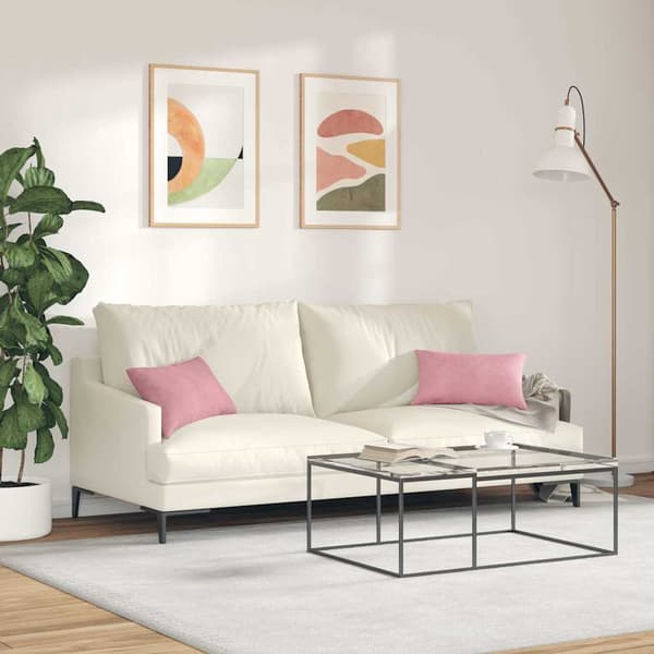 Sofakuddar 2 pcs Rosa 50 x 30 cm Kordread tyg