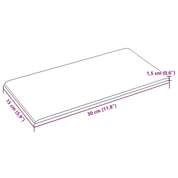 Väggsänggavel 12 pcs 30 x 15 cm Mörkgrå tyg