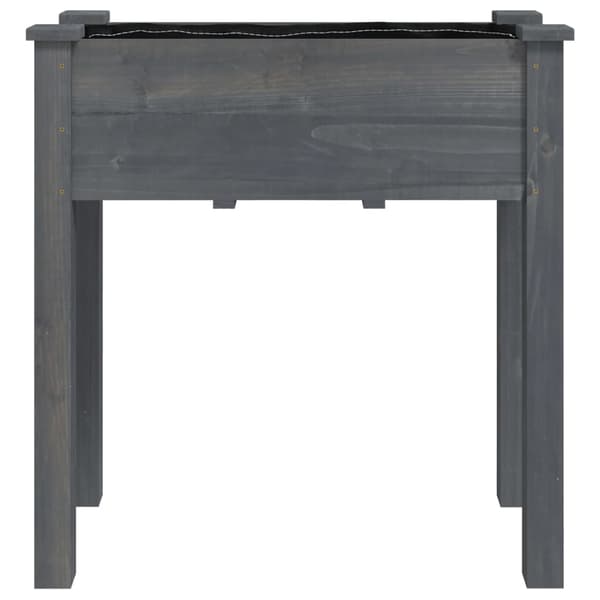 Odlingslåda med foder grå 71x37x76 cm massivt granträ