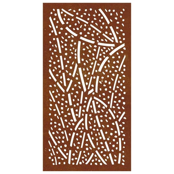 Väggdekoration 105x55 cm rosttrögt stål bladdesign