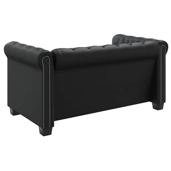 Chesterfield 2-sits konstläder svart