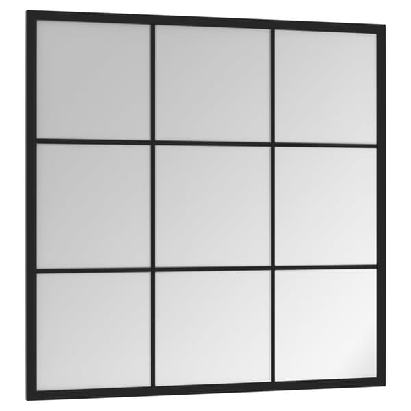 Väggspegel svart 60x60 cm metall