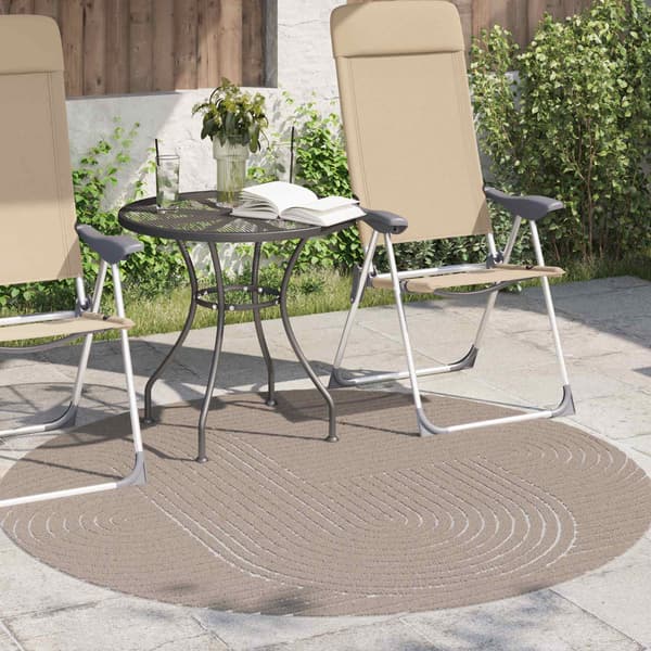 Områdesmattor Rund PALMERAS Beige Ø 200 CM Polyester