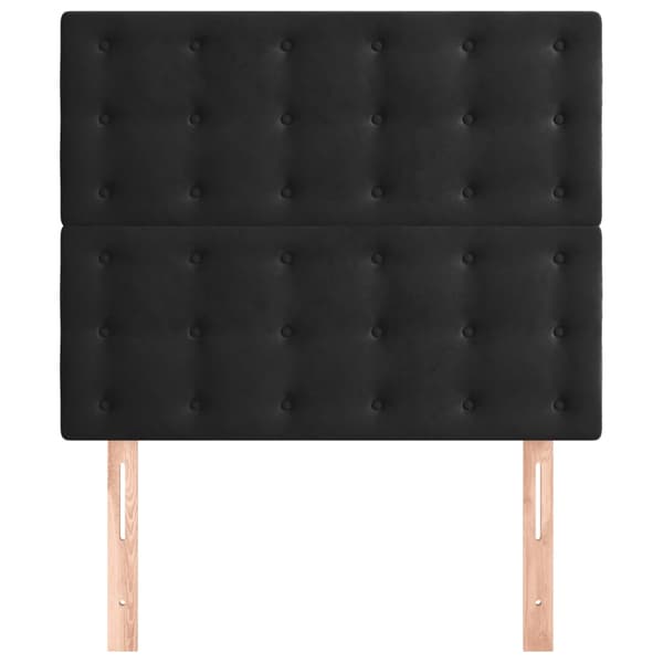 Sänggavel svart 100x5x118/128 cm sammet