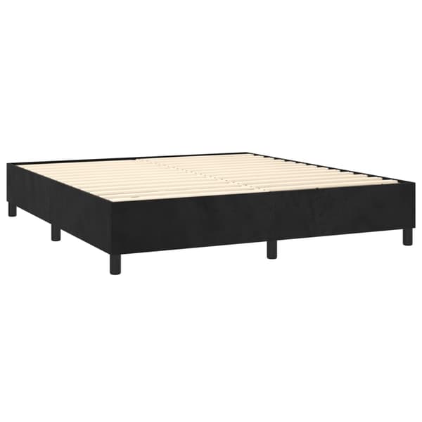 Boxspring-sängram svart 180x200 cm sammet