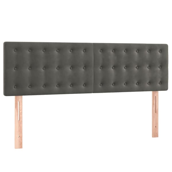 Ramsäng med madrass mörkgrå 140x200 cm sammet
