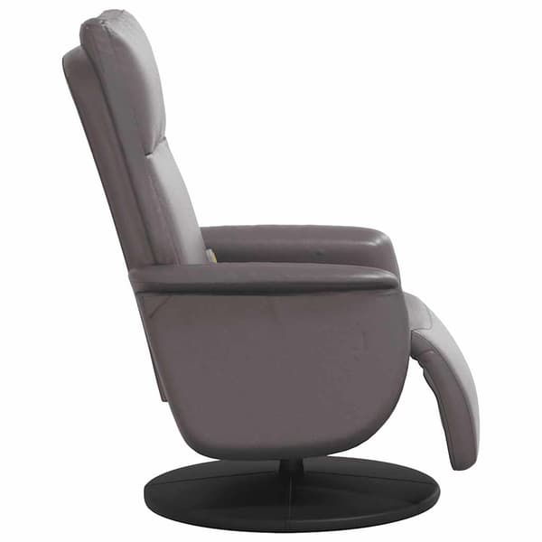 Massagefåtölj med fotstöd grå konstläder