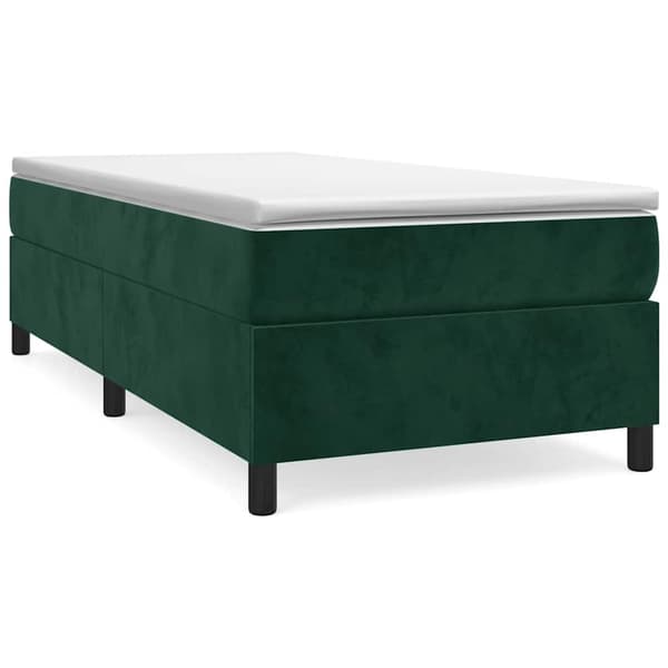 Boxspring-sängram mörkgrön 90x190 cm sammet