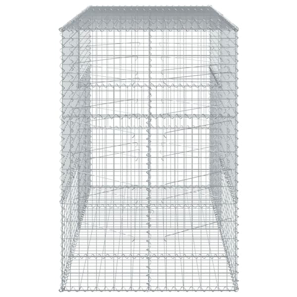 Gabionkorg med skydd 200x100x150 cm galvaniserat järn