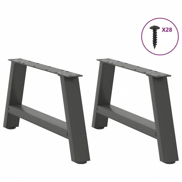 Soffbordsben A-formade 2 st antracit 70x(30-31) cm stål