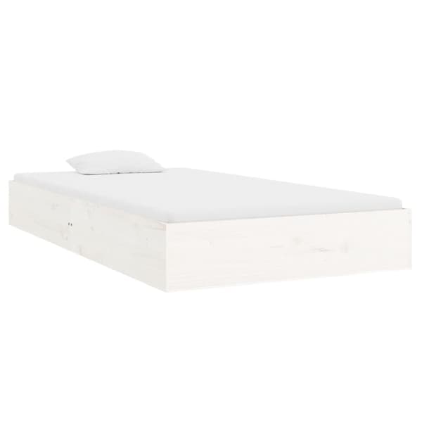 Sängram vit massivt trä 90x200 cm