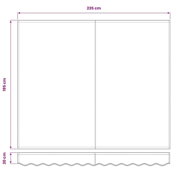 Markisväv Blå och Vit 235 x 195 cm Polyester