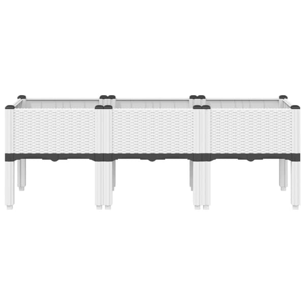 Odlingslåda med ben vit 120x40x42 cm PP