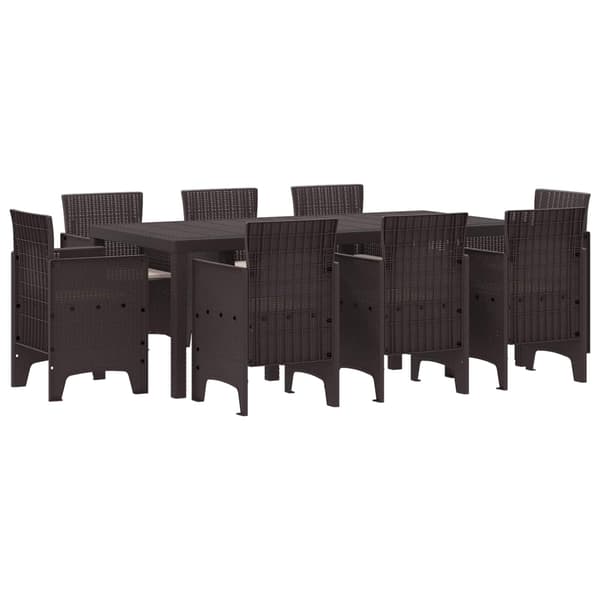 Trädgårdsmöbelset 9 pcs Brun Polypropylen