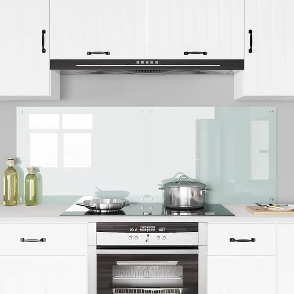 Köksskydd 2 pcs Vit 80 x 60 cm härdat glas