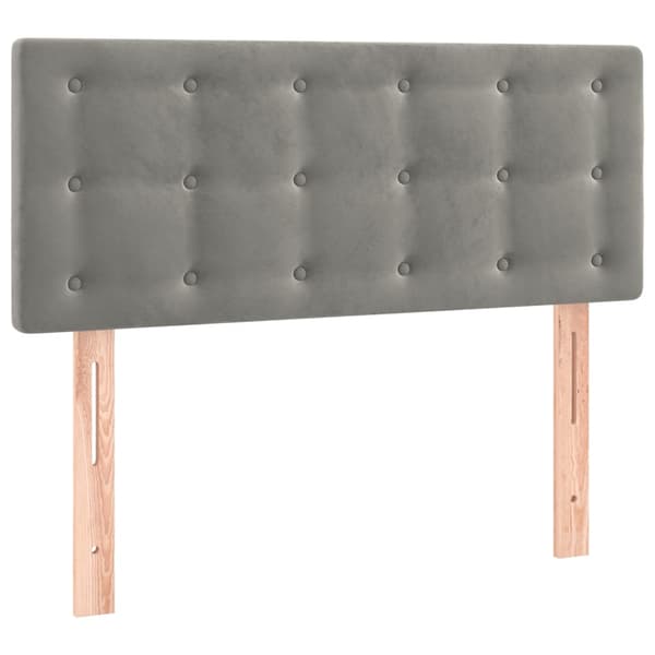 Sänggavel LED ljusgrå 90x5x78/88 cm sammet