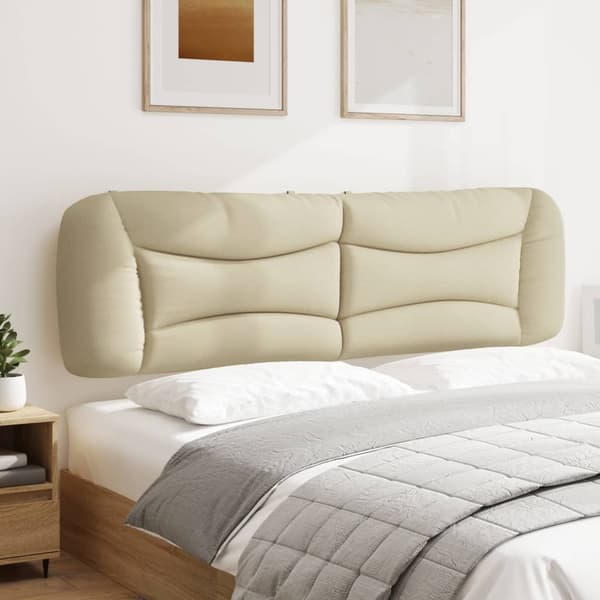 Headboard Cushion "Hvar" Cream 180 cm Fabric
