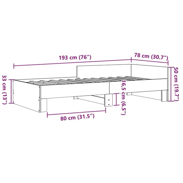 VidaXL Sängram vit 75x190 cm konstruerat trä
