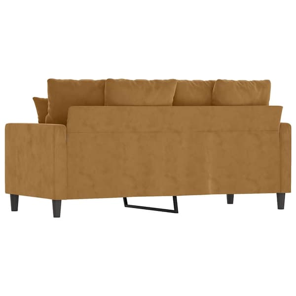 Soffa 2-sits brun 140 cm sammet