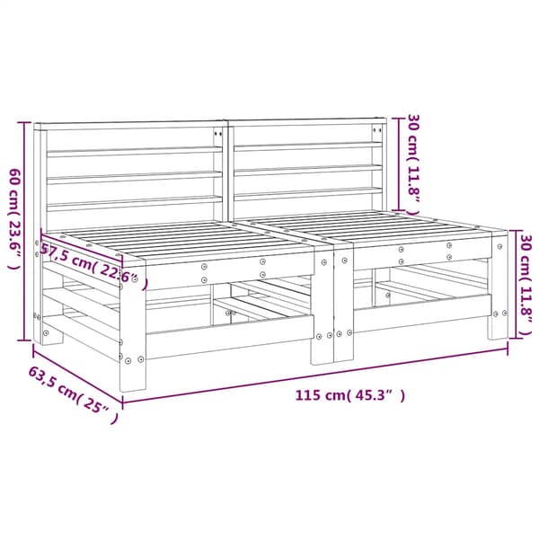 Mittensoffor 2 st massiv furu