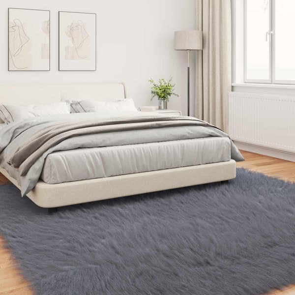 Fuskfäll matta TAFALLA Antracit 240 x 240 cm Polyester