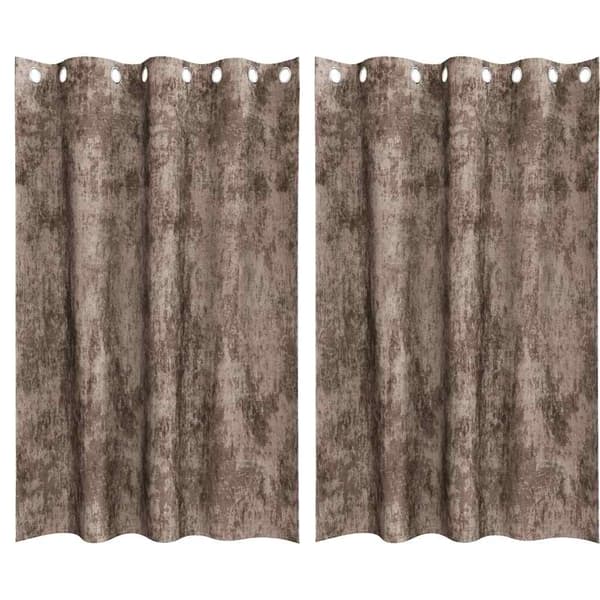 Sammetsgardiner 2 pcs Cappuccino 175 x 140 cm Sammet