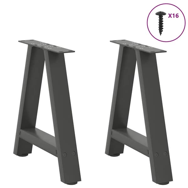 Soffbordsben A-formade 2 st antracit 38x(42-43) cm stål