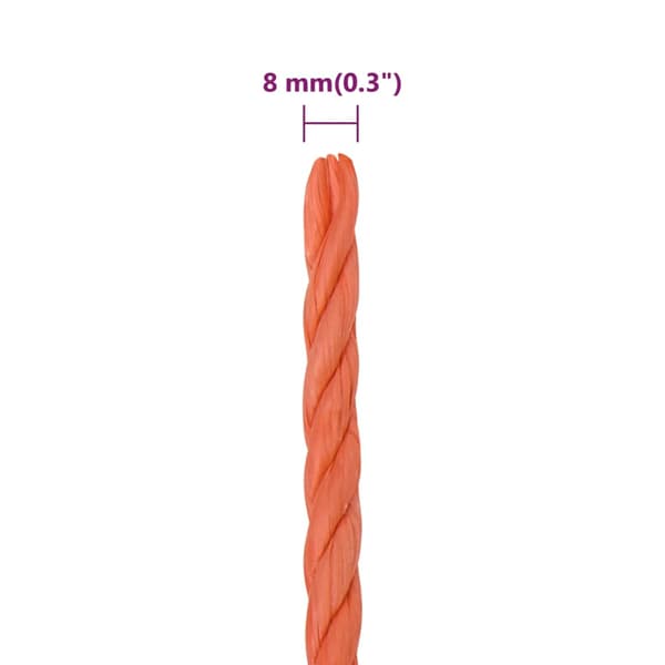 Rep orange 8 mm 25 m polypropylen