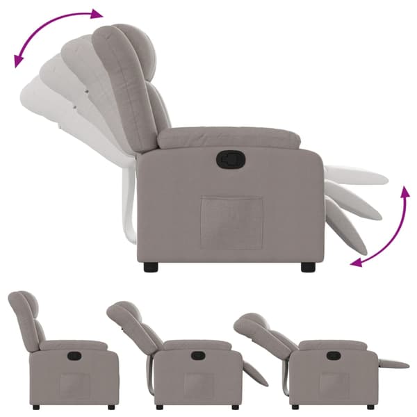 Reclinerfåtölj taupe tyg