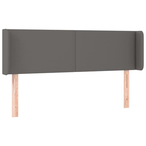 Sänggavel LED grå 147x16x78/88 cm konstläder