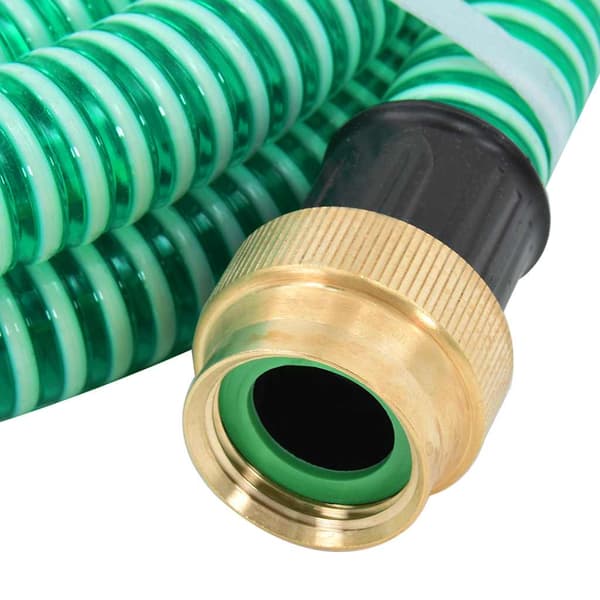 Sugslang med kopplingar mässing grön 1,1" 20 m PVC